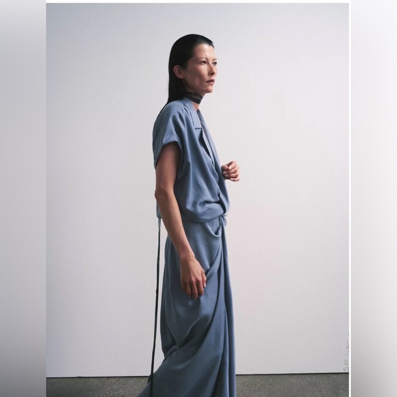 ZARA Satin Effect Wrap Dress. - Picture 2 of 6